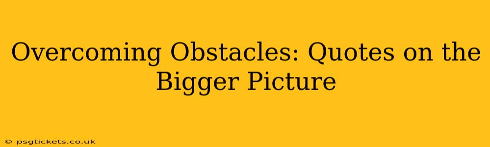 Overcoming Obstacles: Quotes on the Bigger Picture