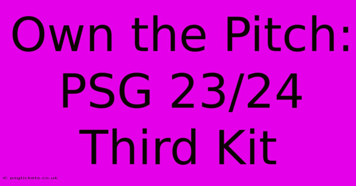 Own The Pitch: PSG 23/24 Third Kit