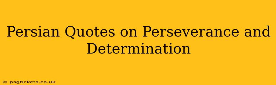 Persian Quotes on Perseverance and Determination