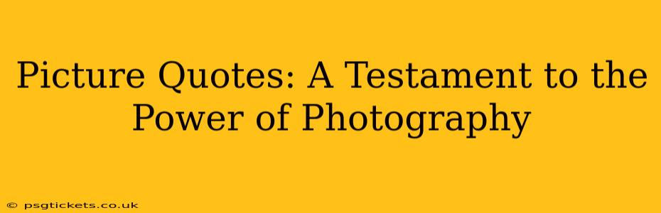 Picture Quotes: A Testament to the Power of Photography