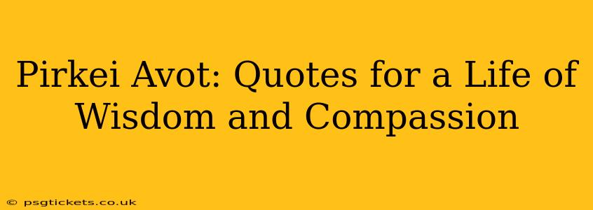 Pirkei Avot: Quotes for a Life of Wisdom and Compassion