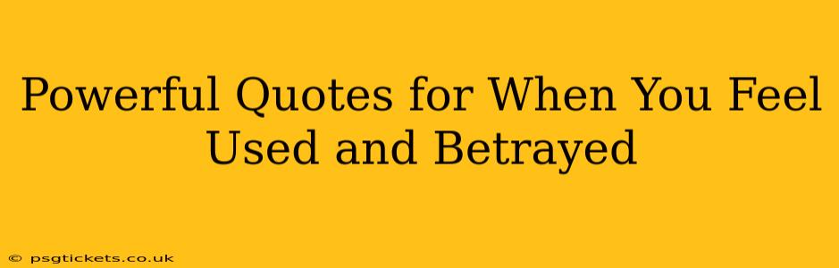 Powerful Quotes for When You Feel Used and Betrayed