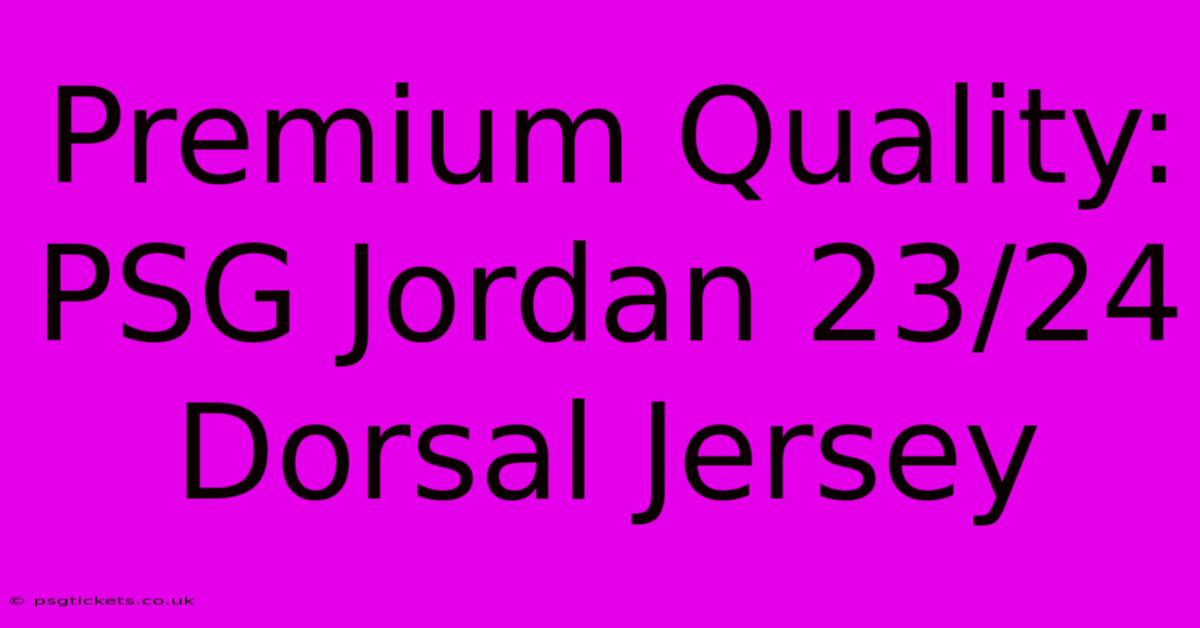 Premium Quality: PSG Jordan 23/24 Dorsal Jersey