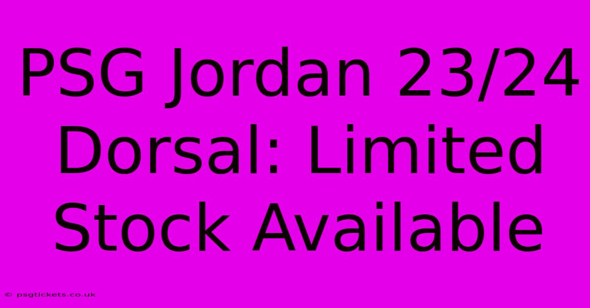 PSG Jordan 23/24 Dorsal: Limited Stock Available