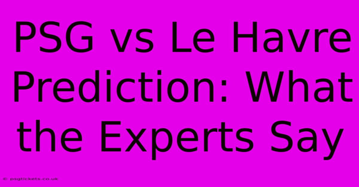 PSG Vs Le Havre Prediction: What The Experts Say