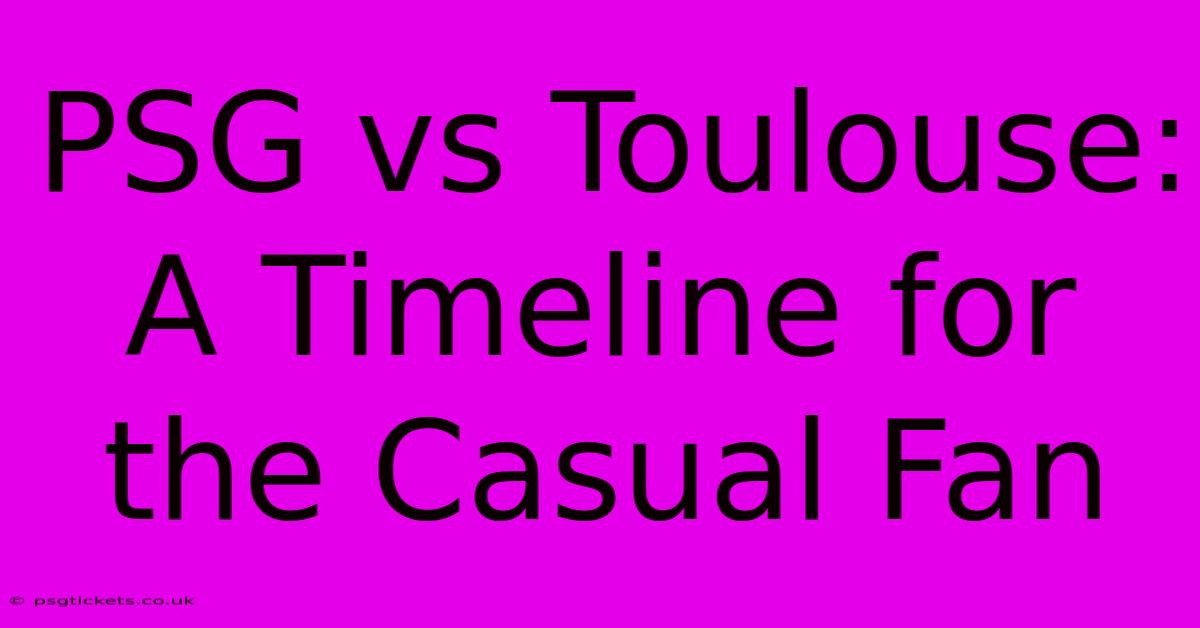 PSG Vs Toulouse: A Timeline For The Casual Fan