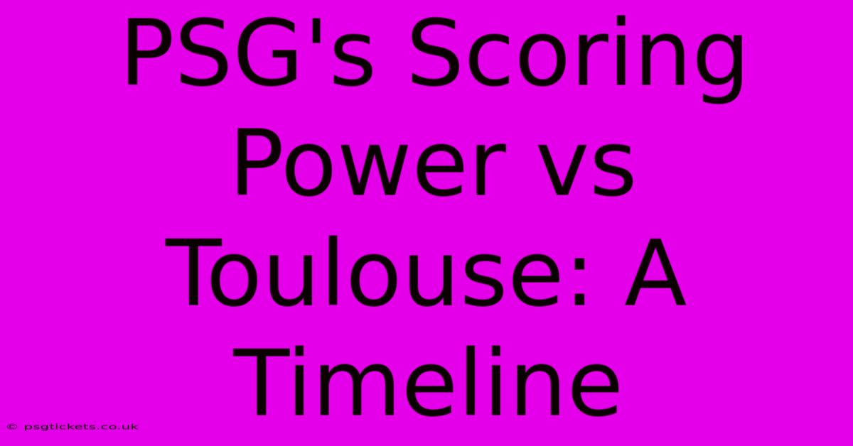 PSG's Scoring Power Vs Toulouse: A Timeline