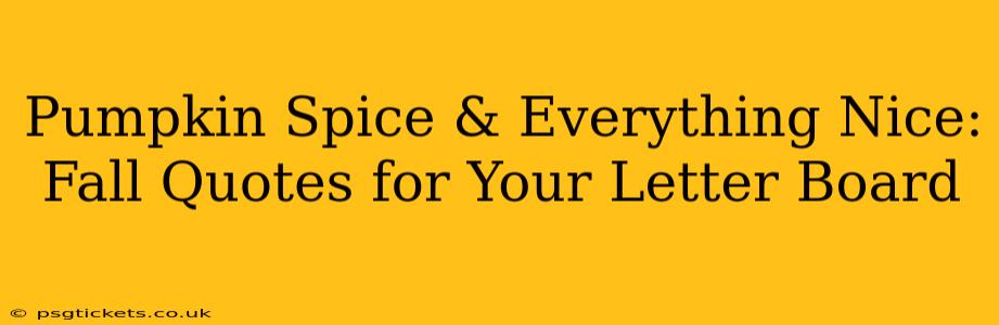 Pumpkin Spice & Everything Nice: Fall Quotes for Your Letter Board