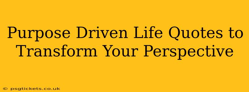 Purpose Driven Life Quotes to Transform Your Perspective