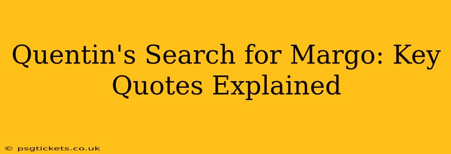Quentin's Search for Margo: Key Quotes Explained