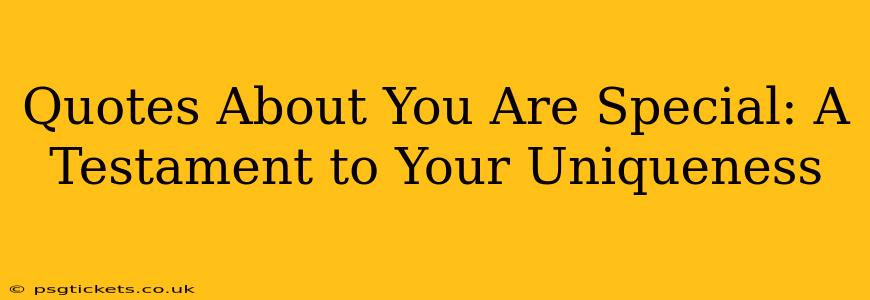 Quotes About You Are Special: A Testament to Your Uniqueness