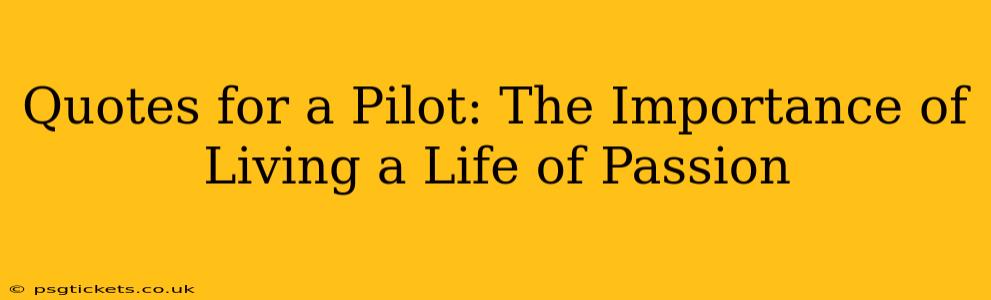 Quotes for a Pilot: The Importance of Living a Life of Passion
