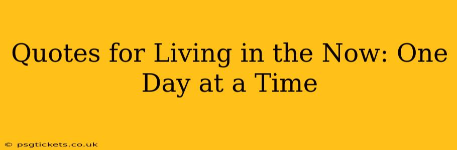 Quotes for Living in the Now: One Day at a Time