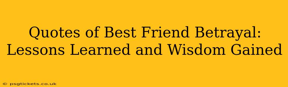 Quotes of Best Friend Betrayal:  Lessons Learned and Wisdom Gained