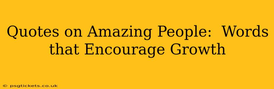 Quotes on Amazing People:  Words that Encourage Growth