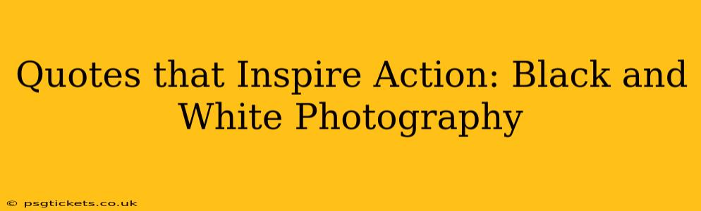 Quotes that Inspire Action: Black and White Photography