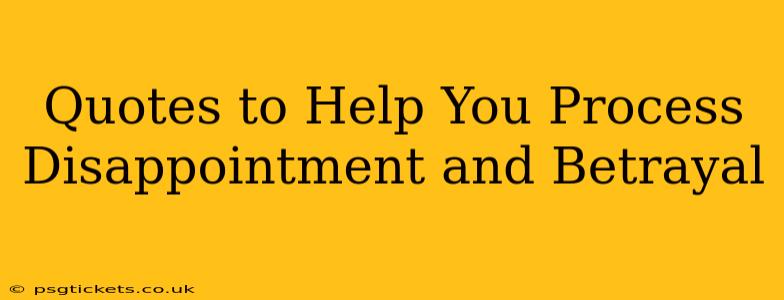 Quotes to Help You Process Disappointment and Betrayal