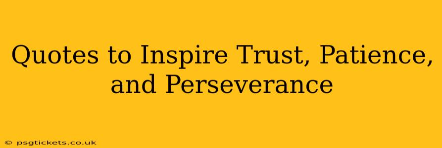 Quotes to Inspire Trust, Patience, and Perseverance
