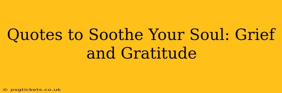 Quotes to Soothe Your Soul: Grief and Gratitude
