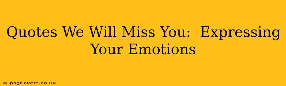 Quotes We Will Miss You:  Expressing Your Emotions