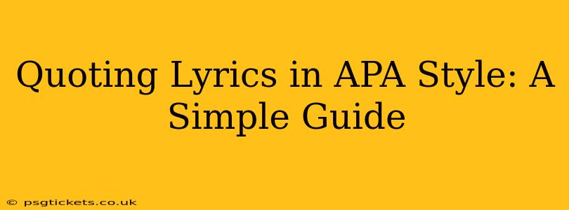 Quoting Lyrics in APA Style: A Simple Guide
