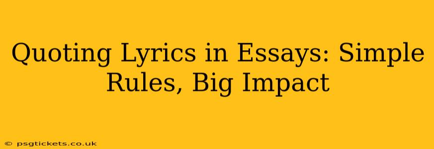 Quoting Lyrics in Essays: Simple Rules, Big Impact