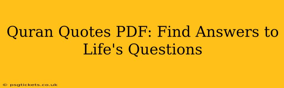 Quran Quotes PDF: Find Answers to Life's Questions