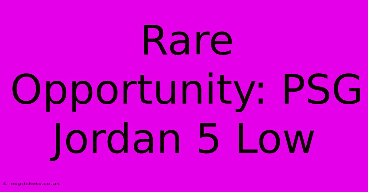 Rare Opportunity: PSG Jordan 5 Low