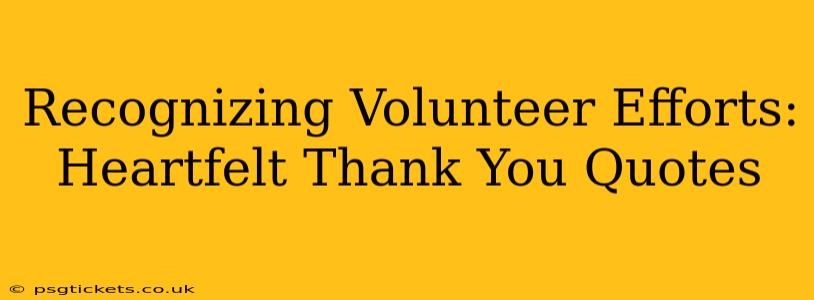 Recognizing Volunteer Efforts: Heartfelt Thank You Quotes