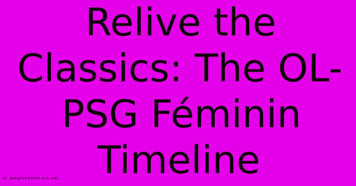 Relive The Classics: The OL-PSG Féminin Timeline