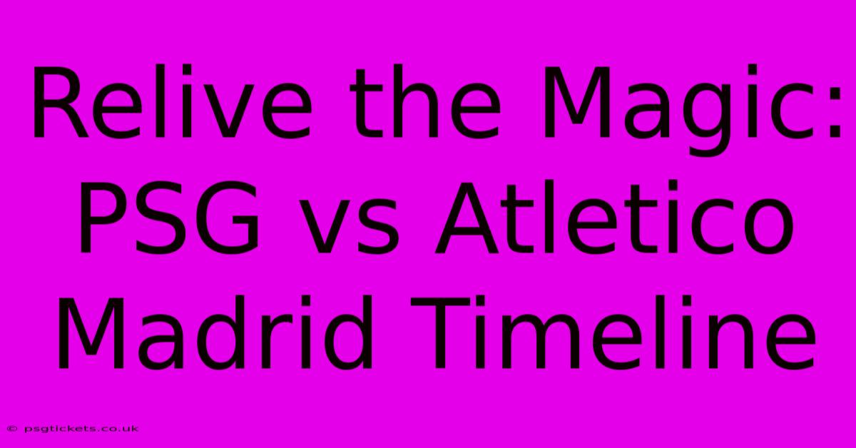 Relive The Magic: PSG Vs Atletico Madrid Timeline