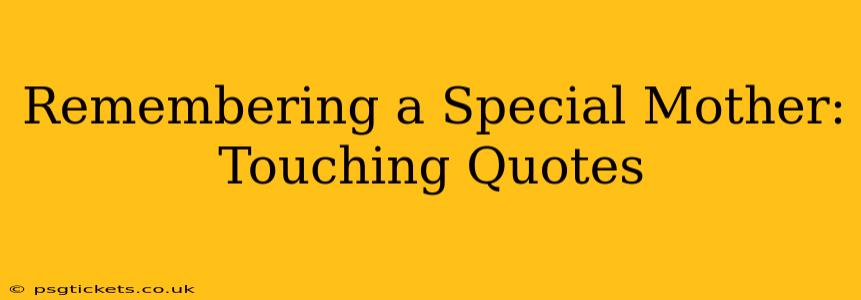 Remembering a Special Mother:  Touching Quotes