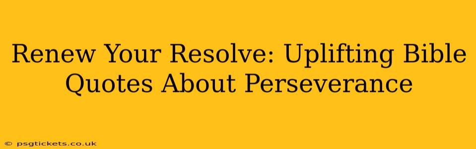 Renew Your Resolve: Uplifting Bible Quotes About Perseverance
