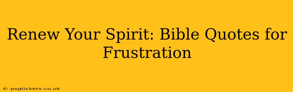 Renew Your Spirit: Bible Quotes for Frustration