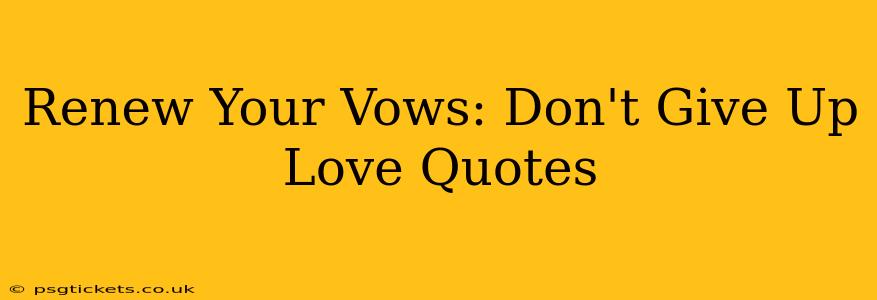 Renew Your Vows: Don't Give Up Love Quotes