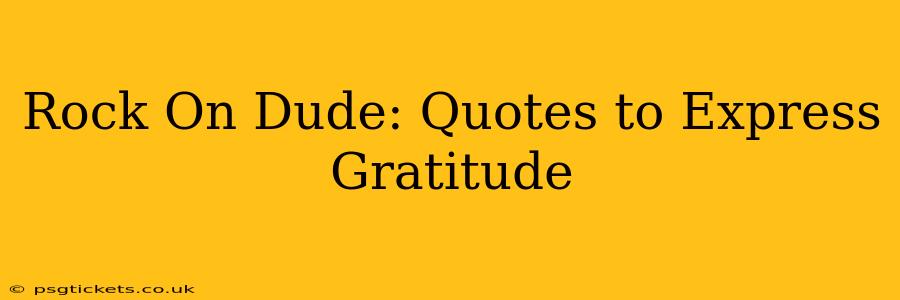 Rock On Dude: Quotes to Express Gratitude