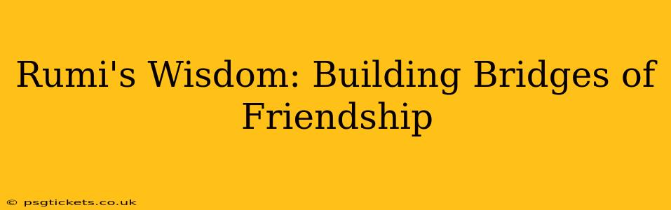 Rumi's Wisdom: Building Bridges of Friendship