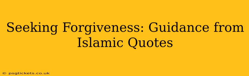 Seeking Forgiveness: Guidance from Islamic Quotes