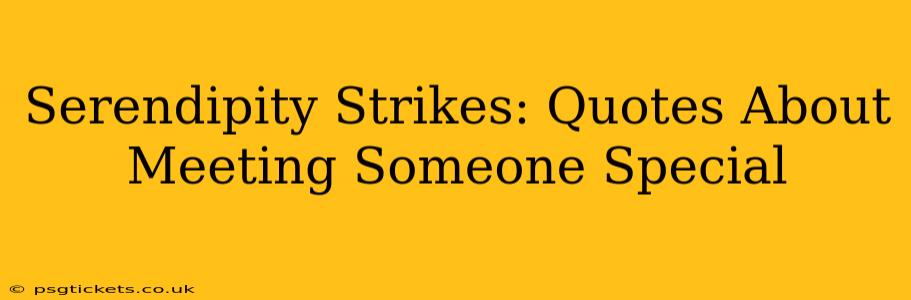 Serendipity Strikes: Quotes About Meeting Someone Special