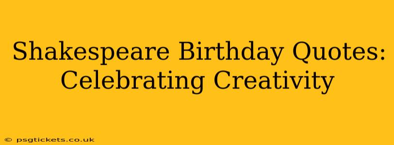 Shakespeare Birthday Quotes:  Celebrating Creativity
