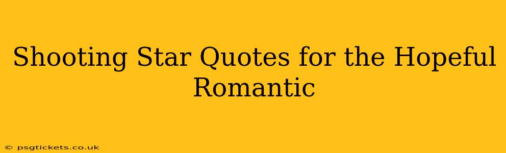 Shooting Star Quotes for the Hopeful Romantic