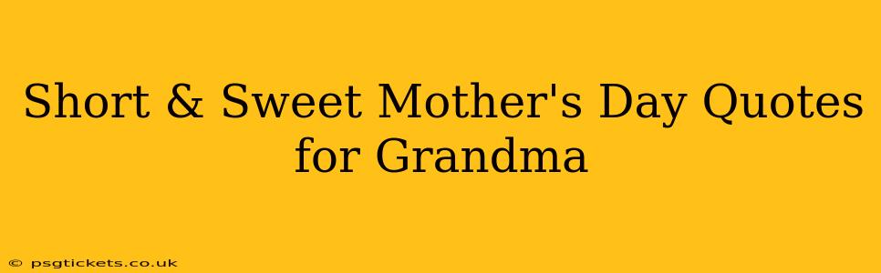 Short & Sweet Mother's Day Quotes for Grandma