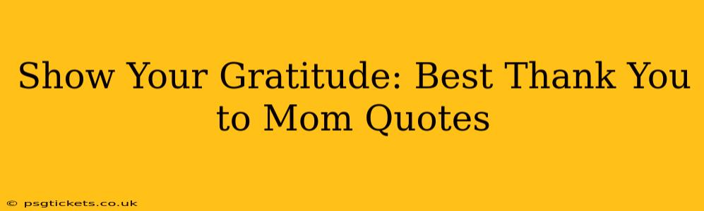 Show Your Gratitude: Best Thank You to Mom Quotes