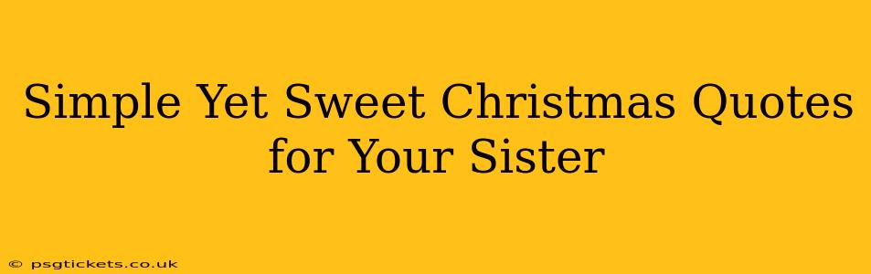 Simple Yet Sweet Christmas Quotes for Your Sister