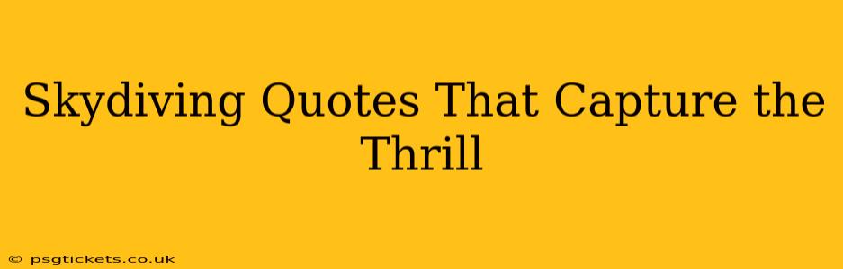 Skydiving Quotes That Capture the Thrill