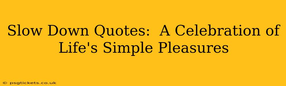 Slow Down Quotes:  A Celebration of Life's Simple Pleasures