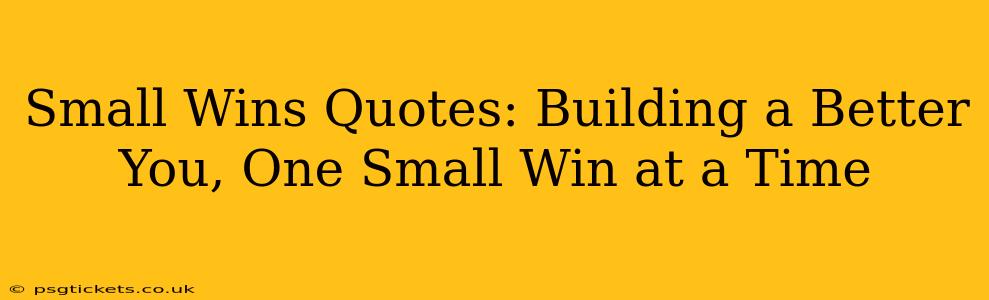 Small Wins Quotes: Building a Better You, One Small Win at a Time