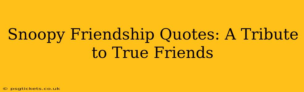 Snoopy Friendship Quotes: A Tribute to True Friends