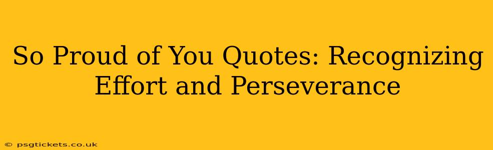 So Proud of You Quotes: Recognizing Effort and Perseverance