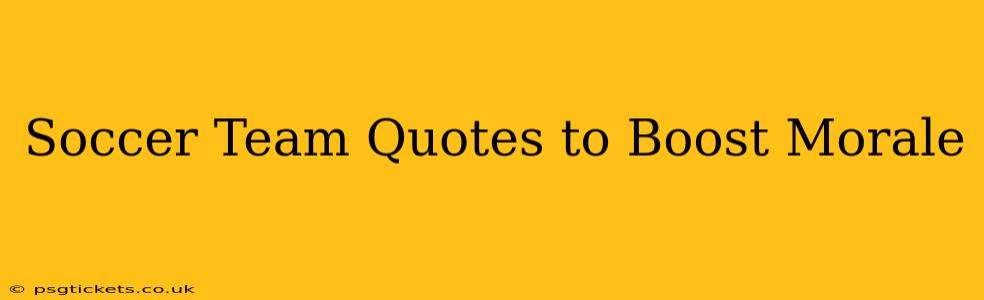Soccer Team Quotes to Boost Morale
